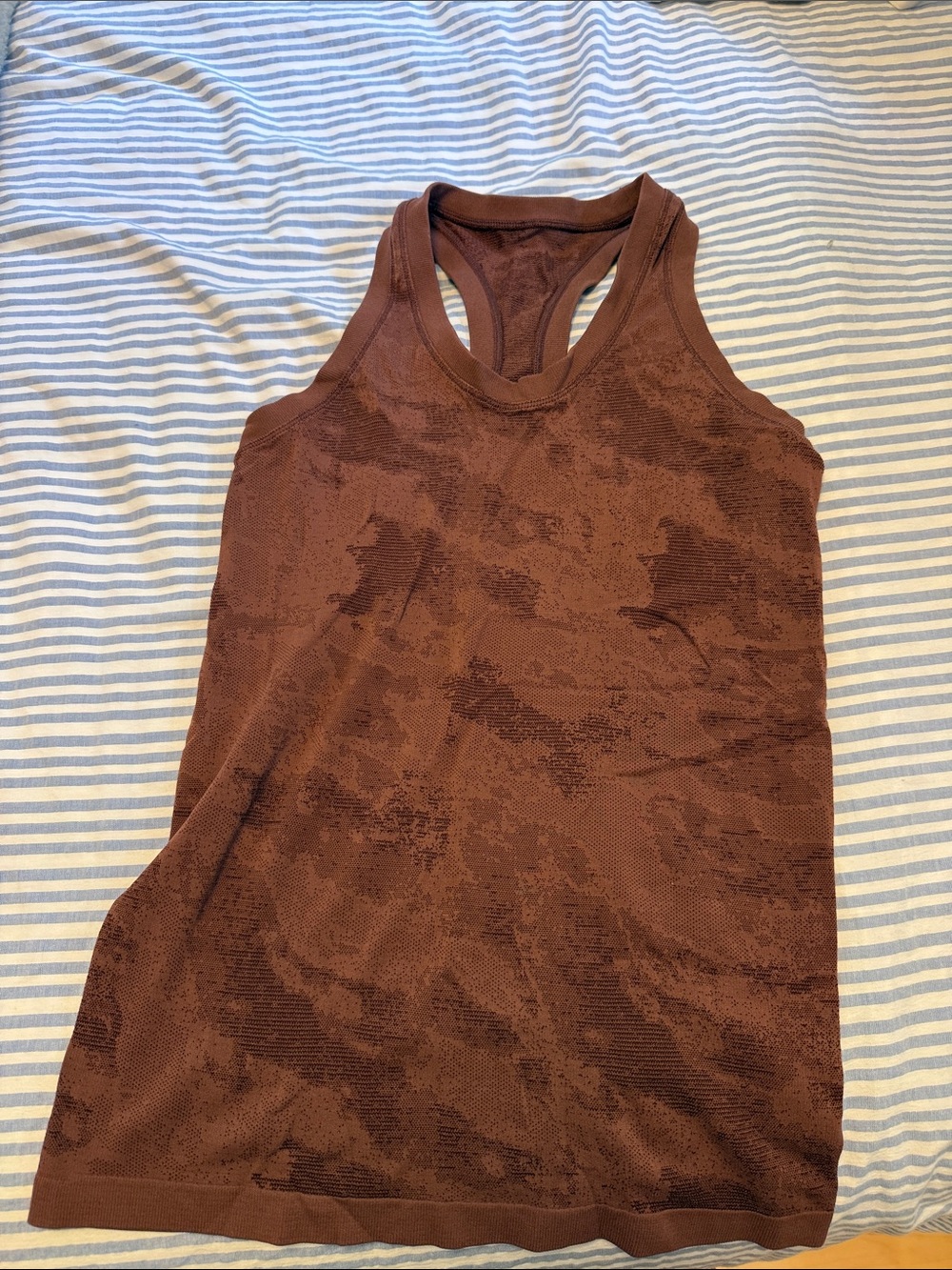 Athleta Momentum Seamless Brown Patterned Racerback Tank
